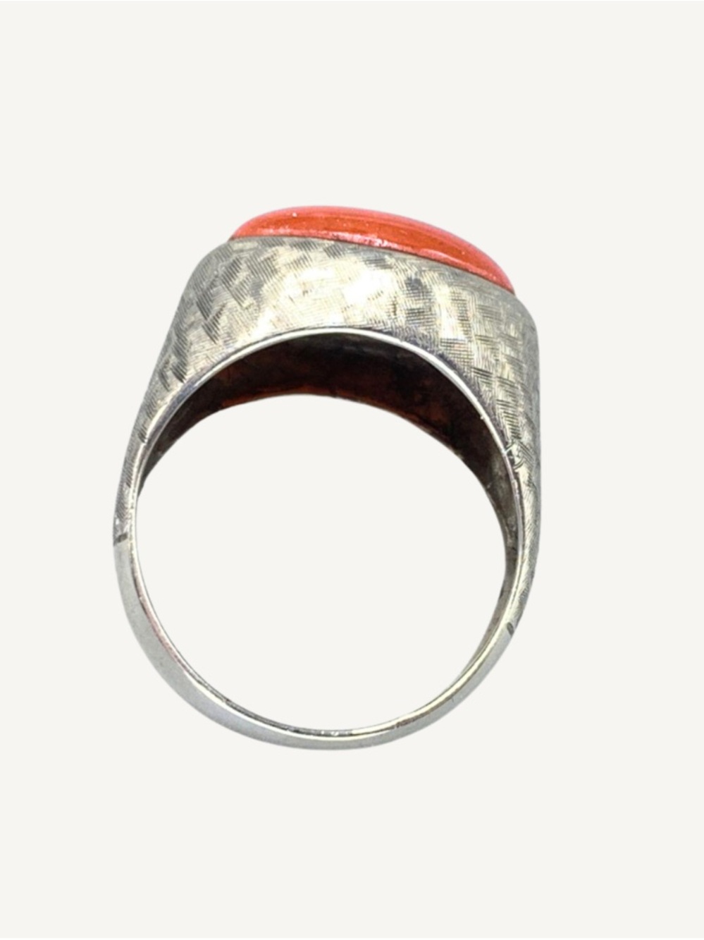 Vintage 925 Sterling Silver Natural Orange Gemstone Ring Size 8 Signed Hong Kong - Picture 4 of 7